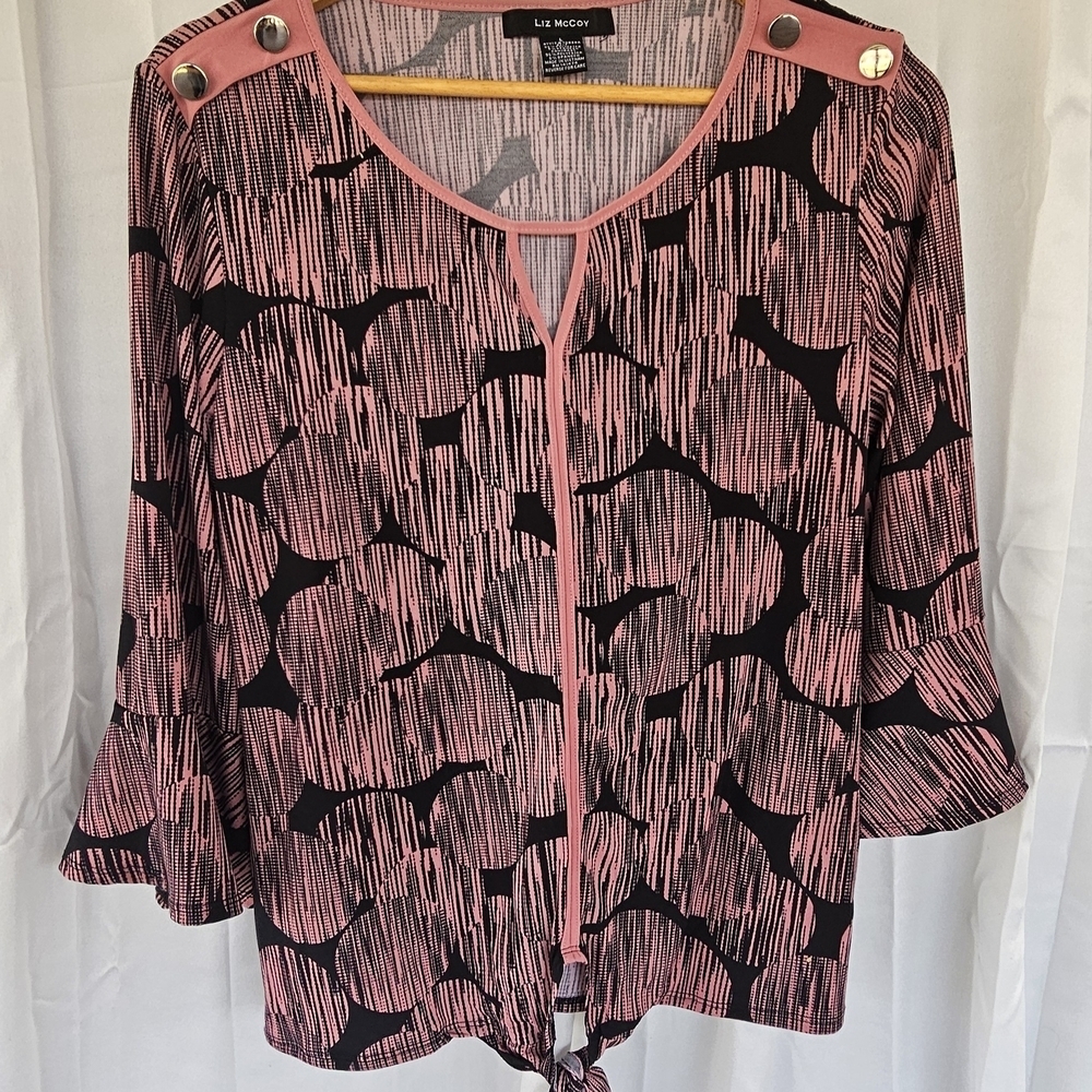 Liz McCoY Pink and Black Women's Top